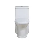 One piece ceramic Sanitary ware Siphonic S trap 300mm soft closing High pressure flush mechanism