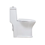 One piece ceramic Sanitary ware Siphonic S trap 300mm soft closing High pressure flush mechanism